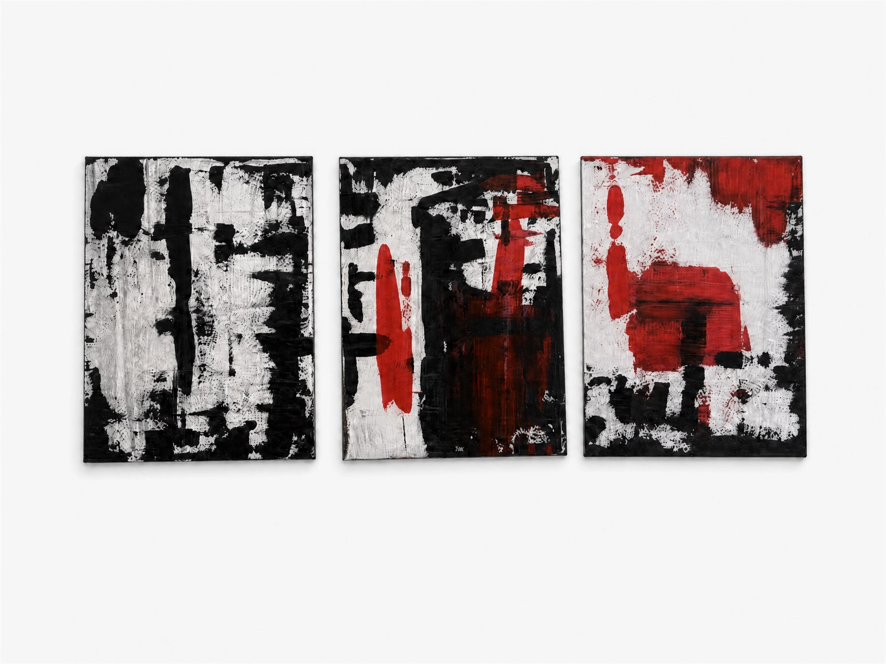Insight, abstract acrylic triptych